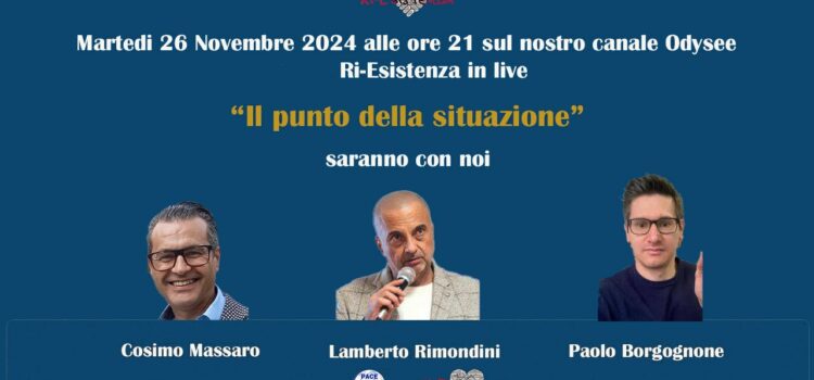 Ri-Esistenza live con Lamberto Rimondini, Cosimo Massaro e Paolo Borgognone